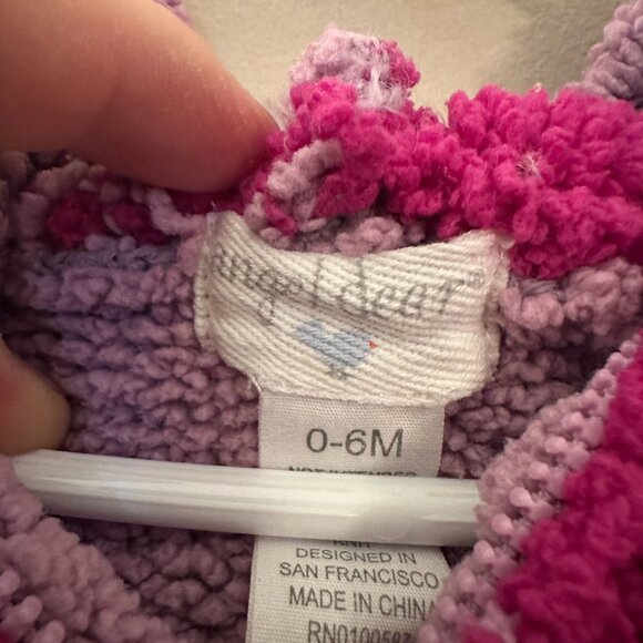 Baby Girl Hooded Fleece Coat - 0-6 Months (AngelDear) - Picture 3 of 3